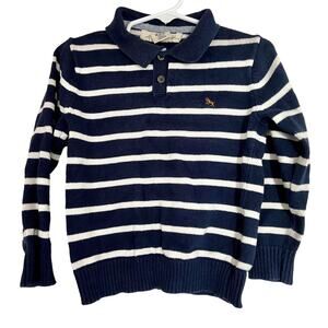 L.O.G.G Sweater Boy Toddler Sz 2T Navy Blue White Striped Long Sleeve Preppy